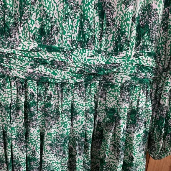 Boden Long Sleeved Dress 16 Selina Kelly Green Floral Knee Length - Picture 13 of 13